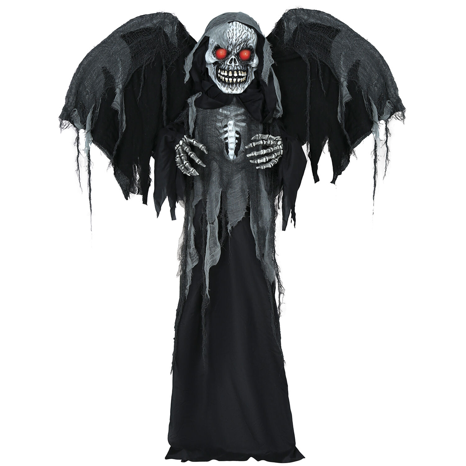 NEU Halloween-Deko Figur geflgeltes Skelett mit Licht-, Sound- und Bewegungseffekt, 180cm