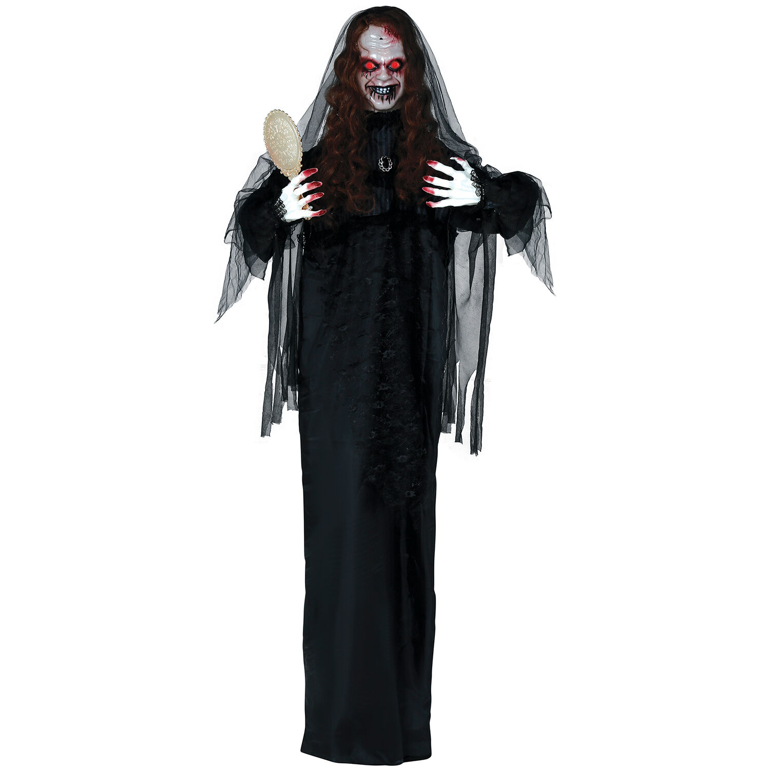 NEU Halloween-Deko Figur Gruselfrau, mit Licht-, Sound- und Bewegungseffekt, 170cm