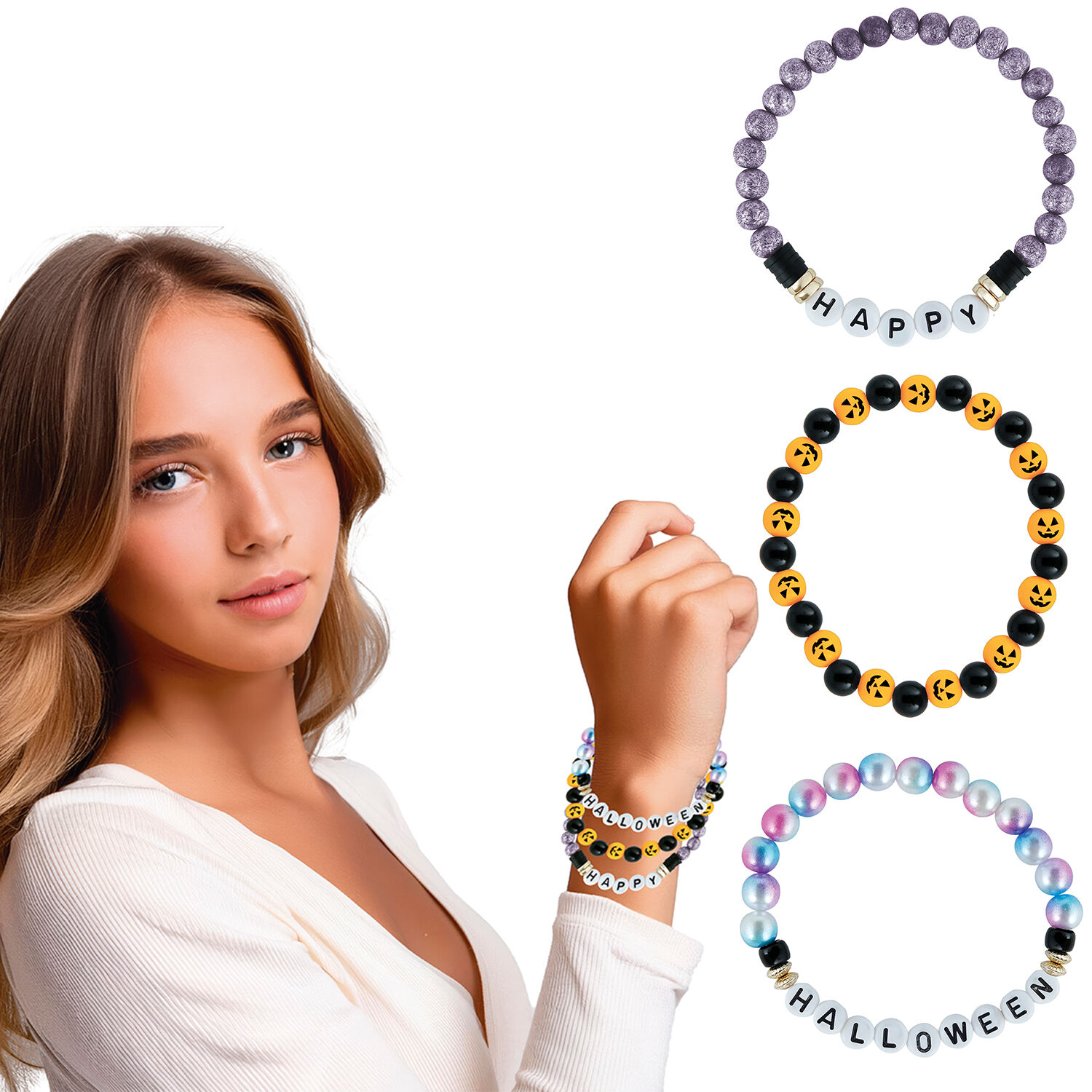 NEU Armbnder-Set Happy Halloween, 3 Stck