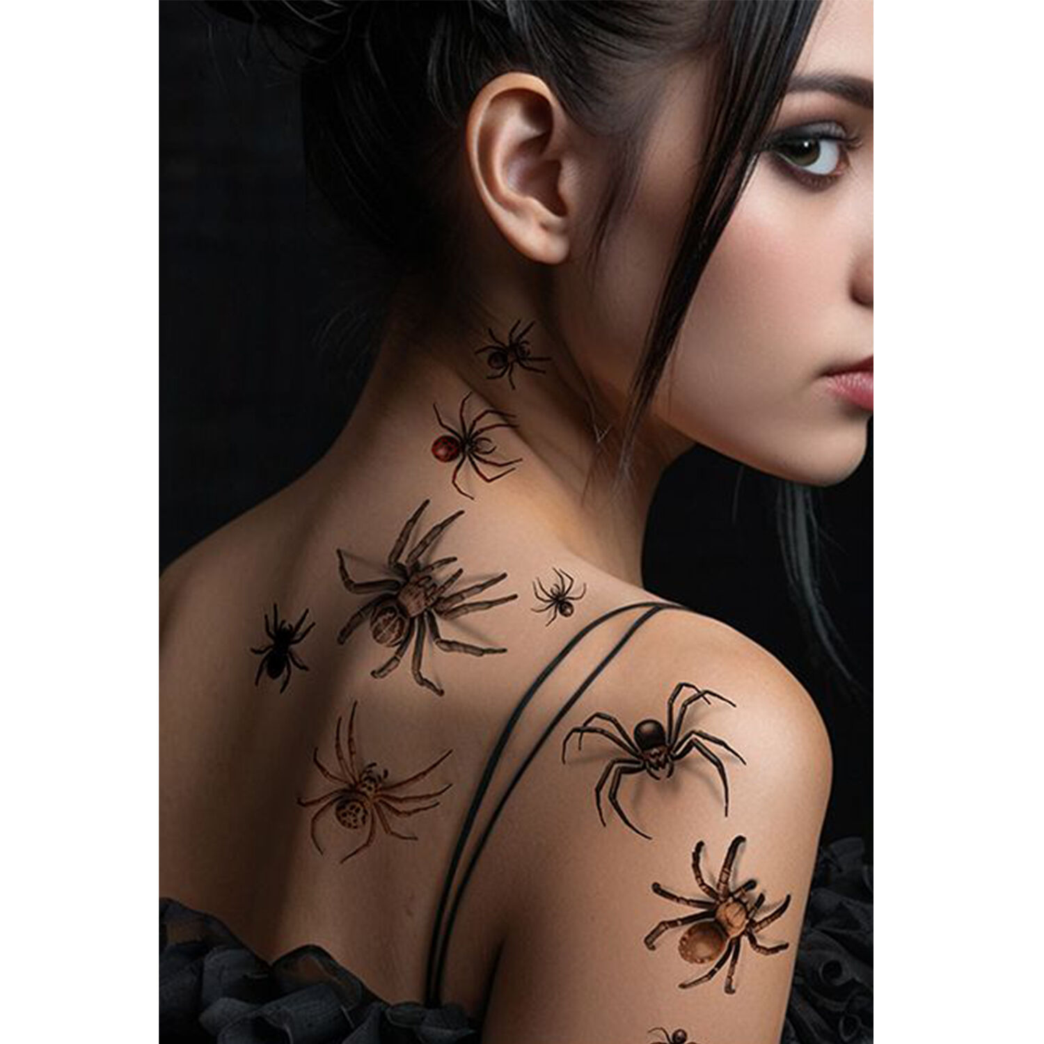 NEU Tempor�res Tattoo Halloween Spinnen, 14x30cm Bild 2