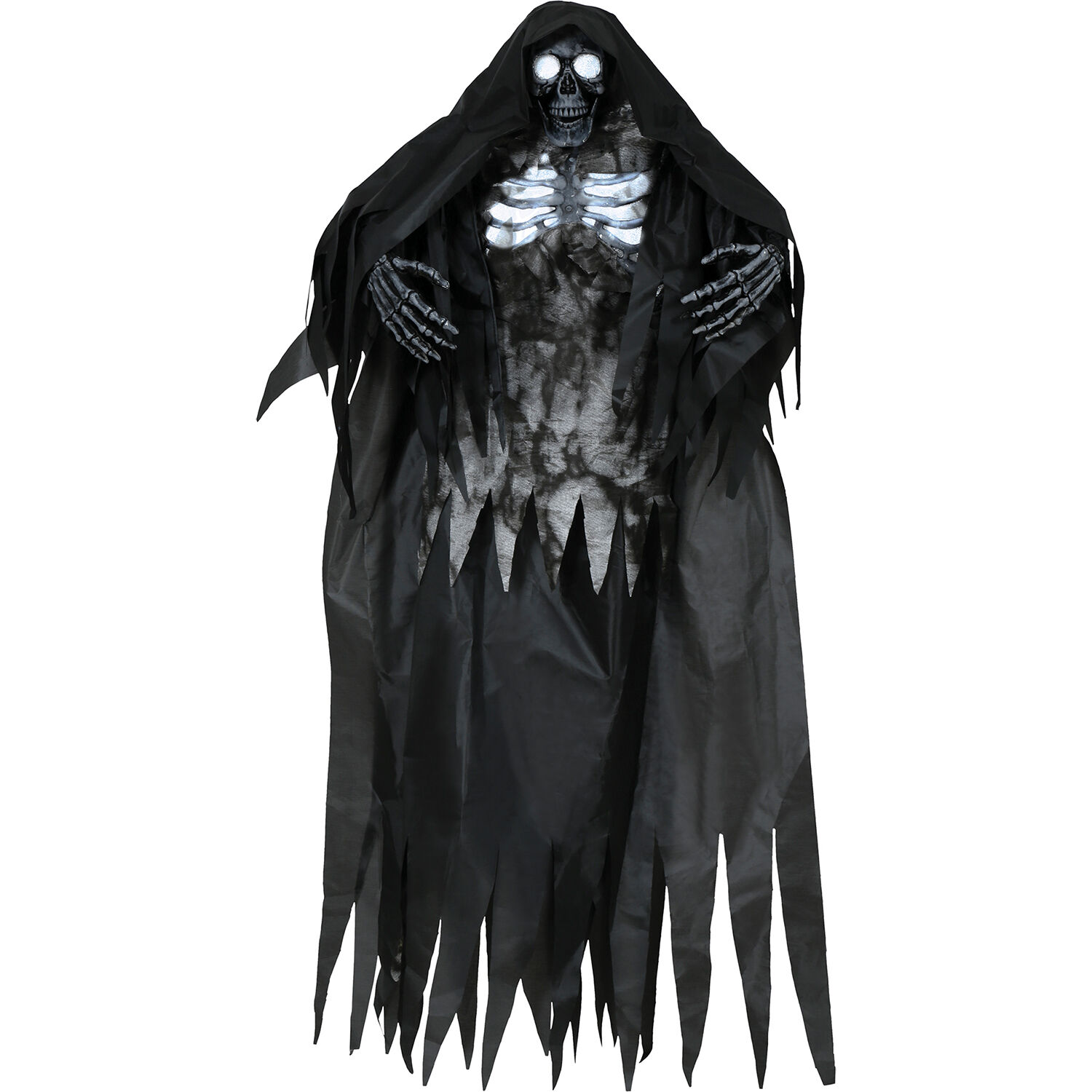 NEU Halloween-Deko schwarzer Geist mit Licht- und Soundeffekten, 170cm