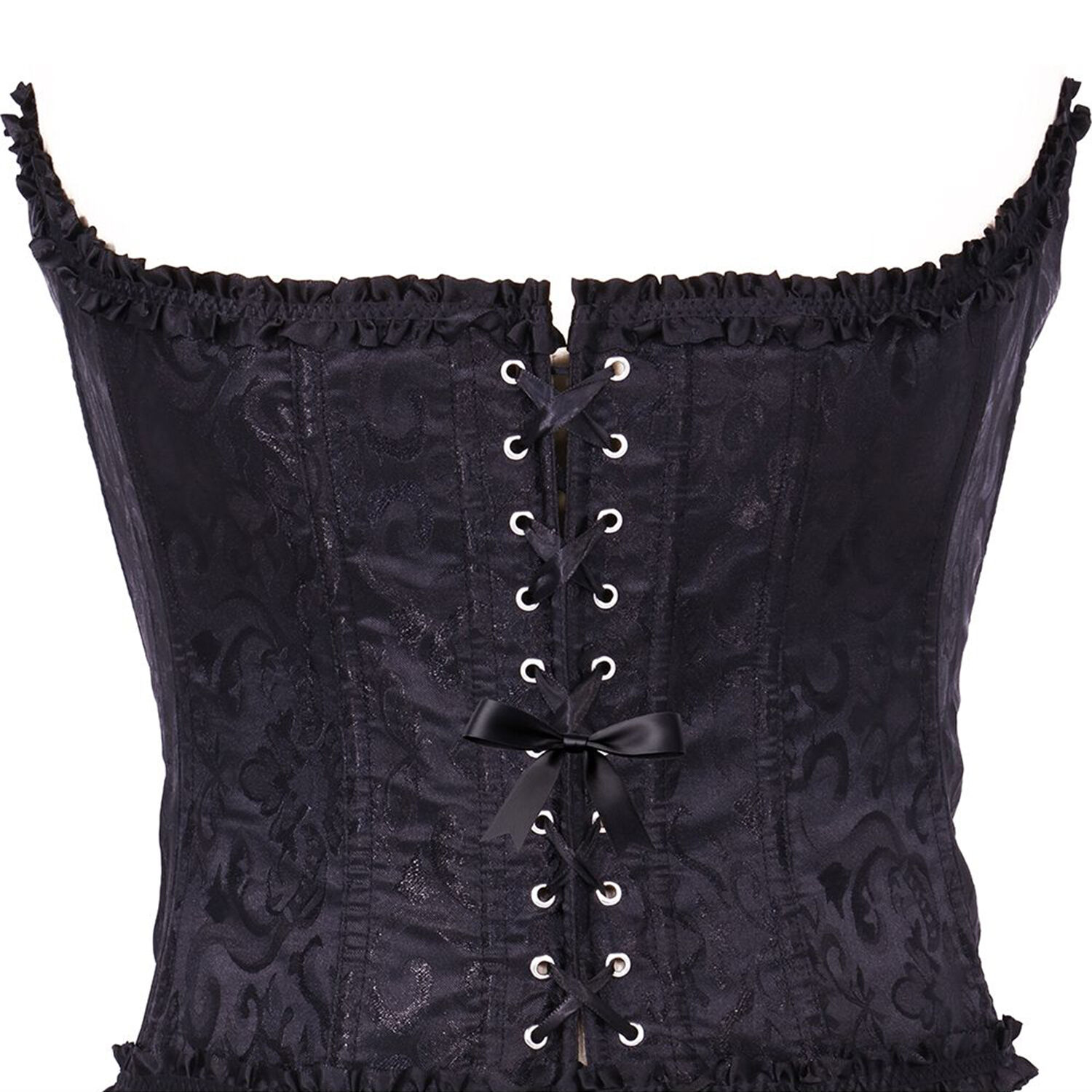 NEU Korsage Deluxe mit Muster und R�schen, schwarz, Gr. S Bild 3