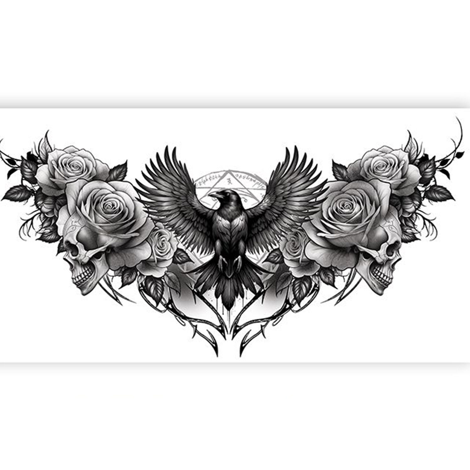 NEU Tempor�res Tattoo Halloween Rabe, 23x12cm