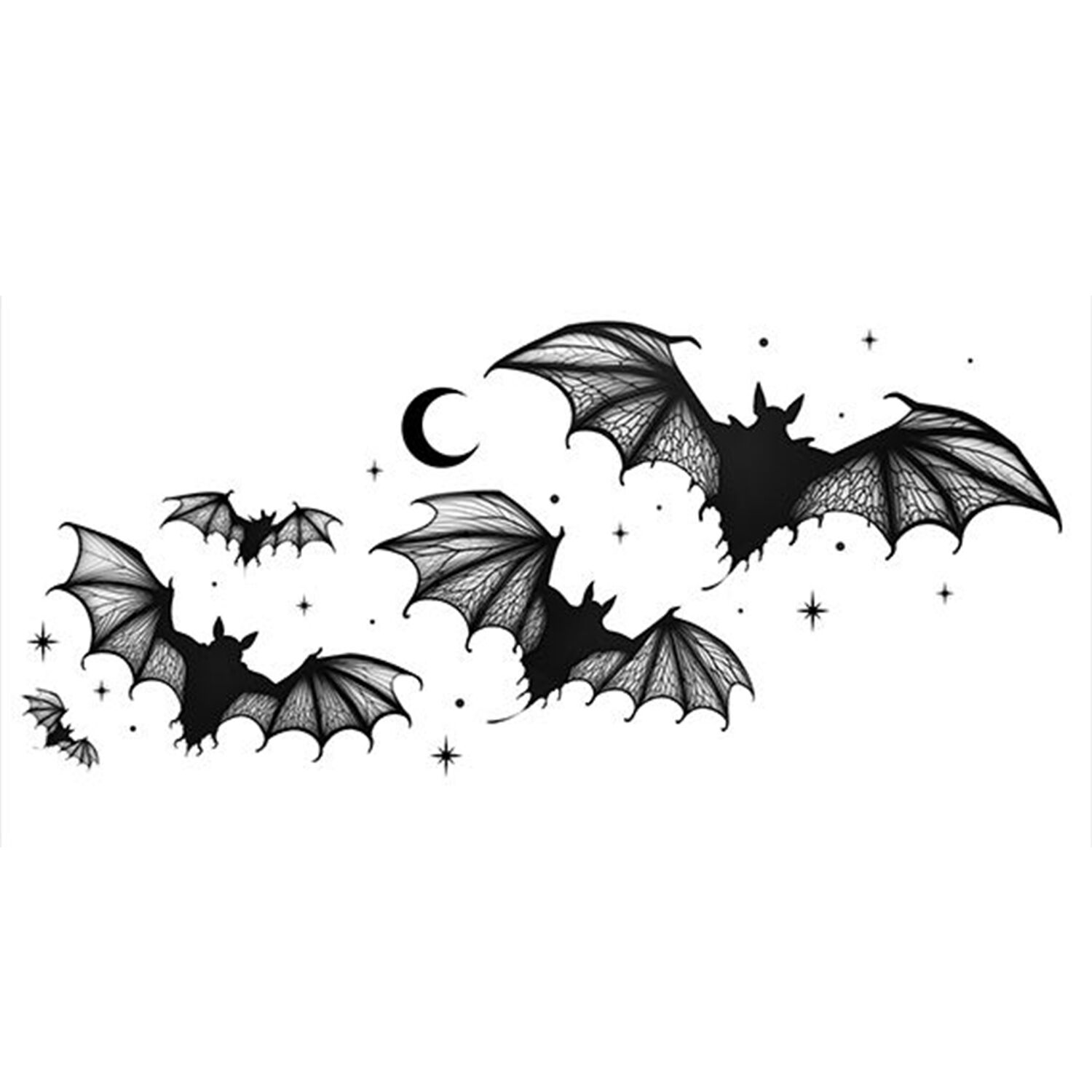NEU Tempor�res Tattoo Halloween Gro�e Flederm�use, 15x8cm