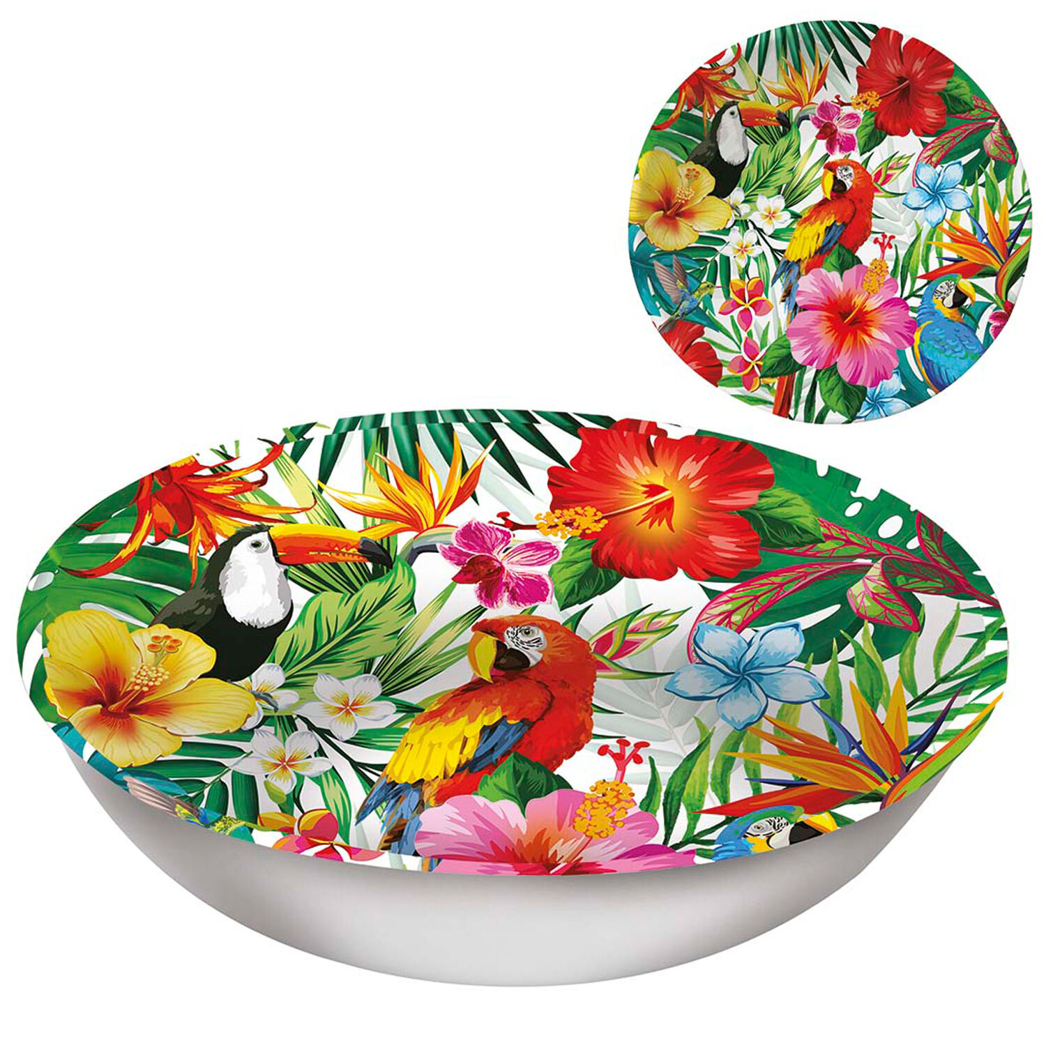NEU Salat-Schssel Tropical Hawaii aus Kunststoff, ca. 32cm