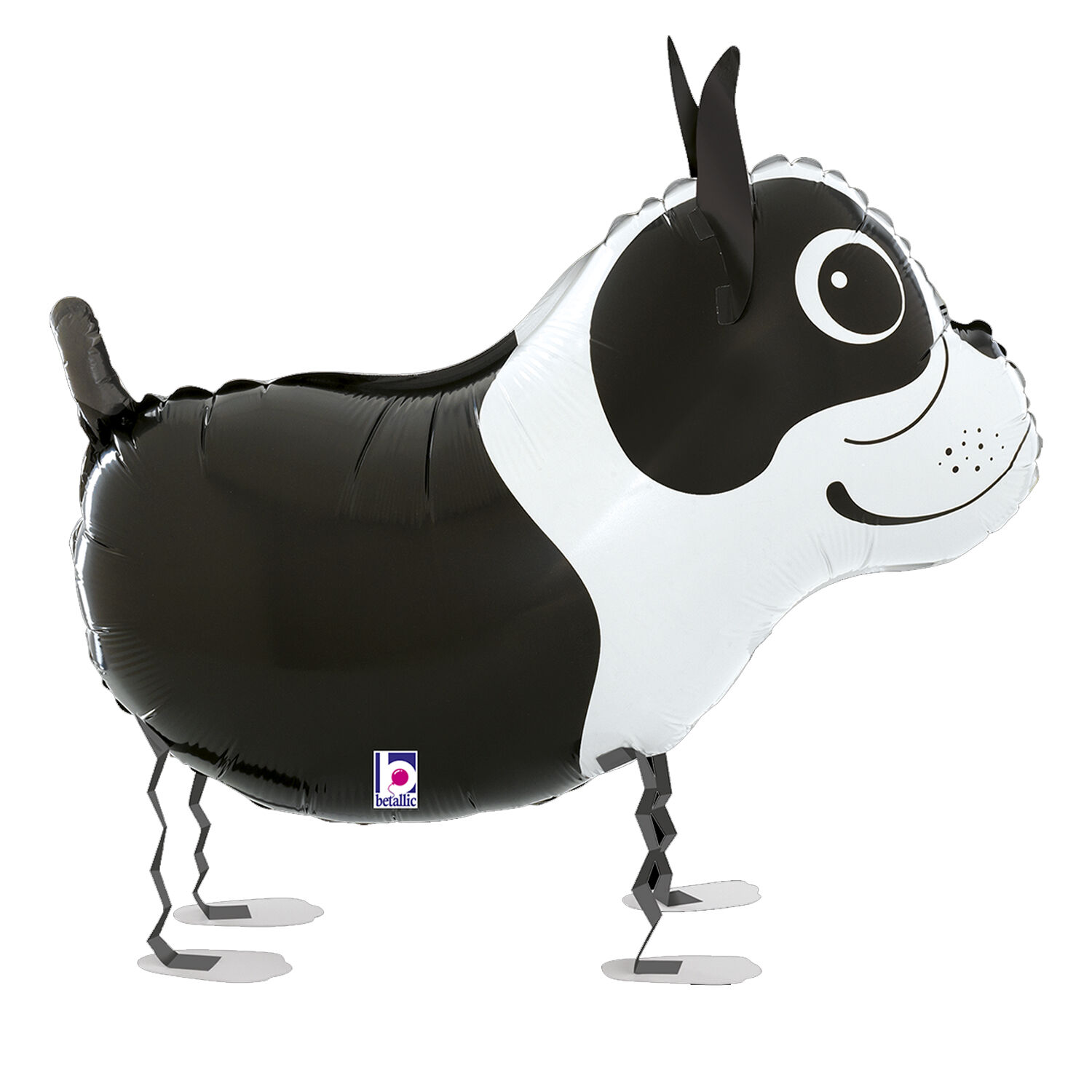 NEU Folienballon Airwalker Boston Terrier Hund, schwarz-wei, 58x47cm Bild 2