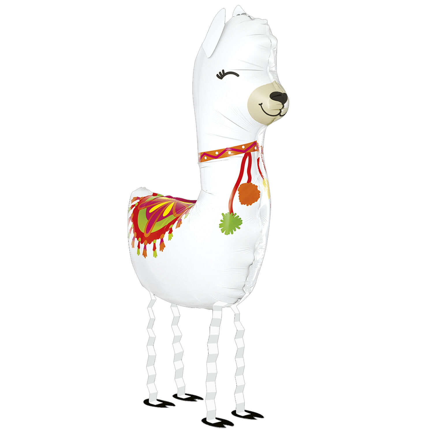 NEU Folienballon Airwalker Gemtliches Lama, wei, 58x100cm