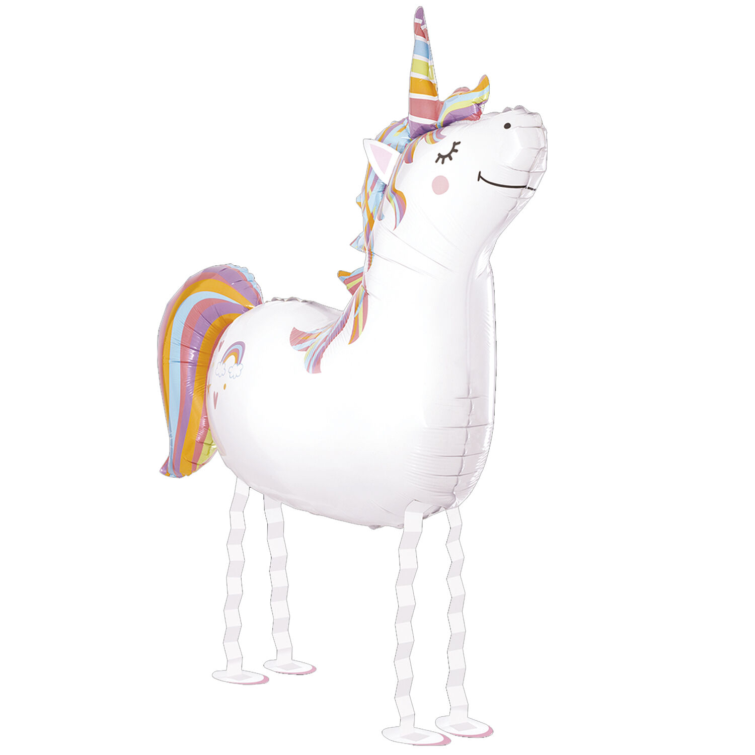 NEU Folienballon Airwalker Einhorn, wei, 81x91cm