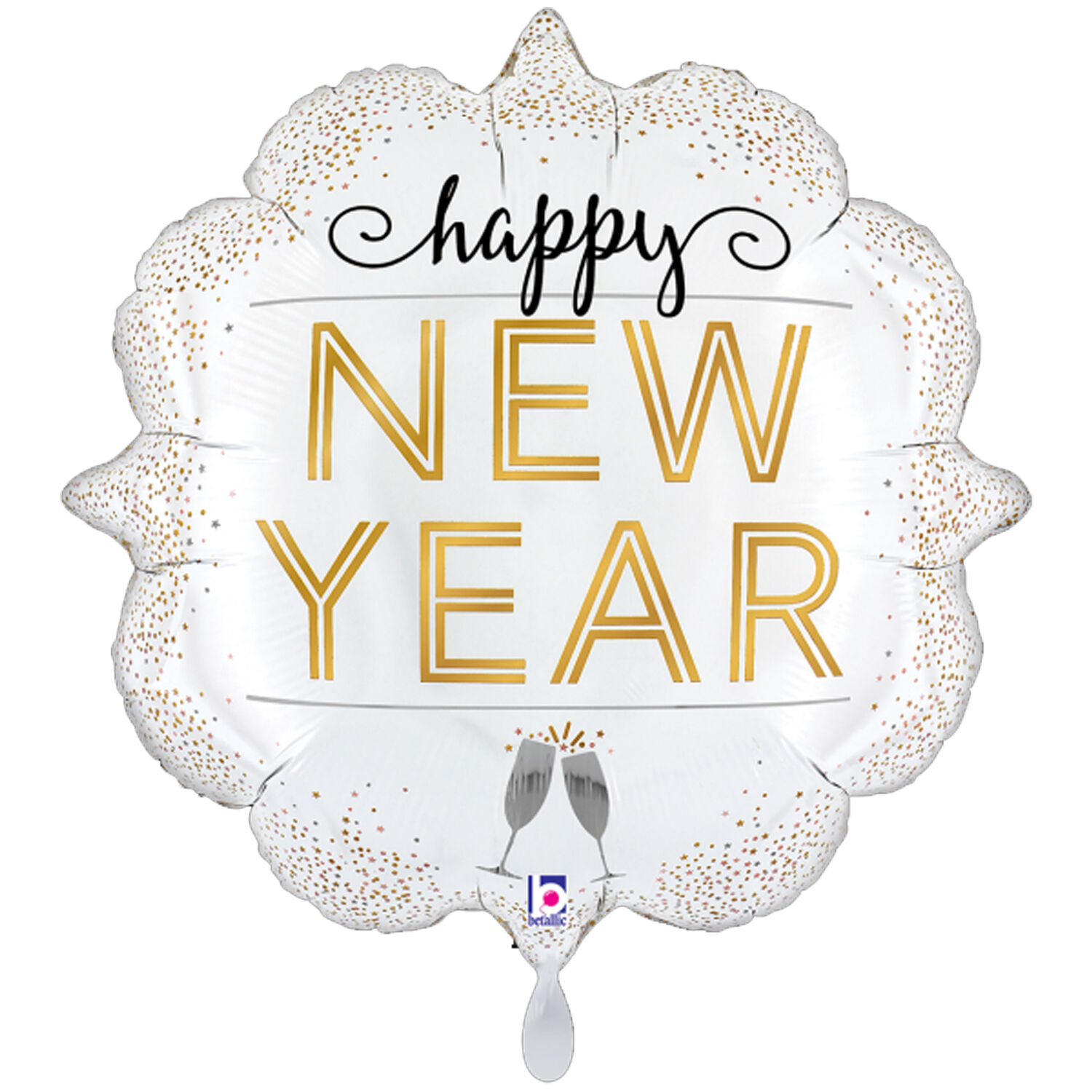 NEU Folienballon Happy New Year Metallic-Diamond, 61x61cm