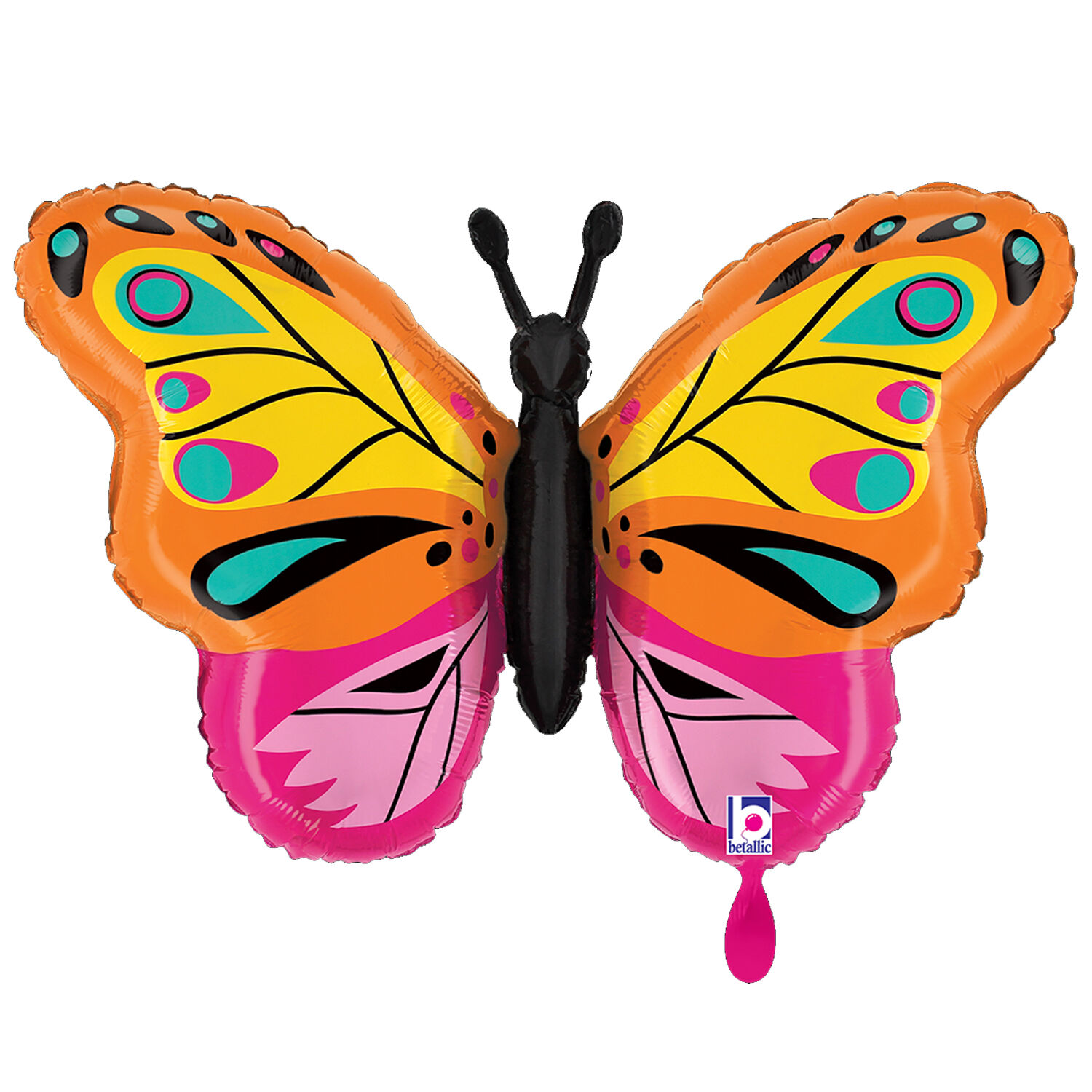 NEU Folienballon Farbenfroher Schmetterling, bunt, 75x46cm