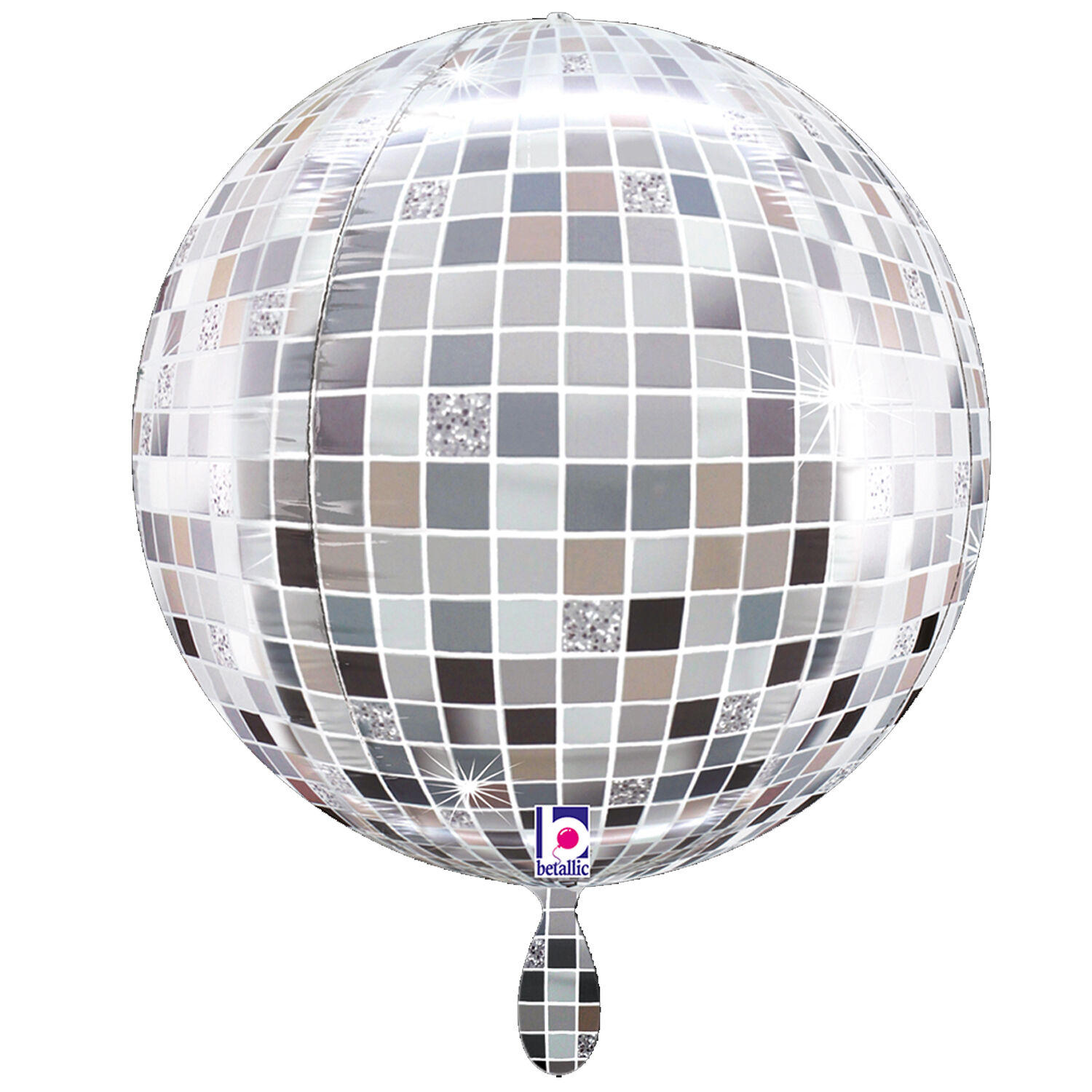 NEU Folienballon Diskokugel, silber, 38cm