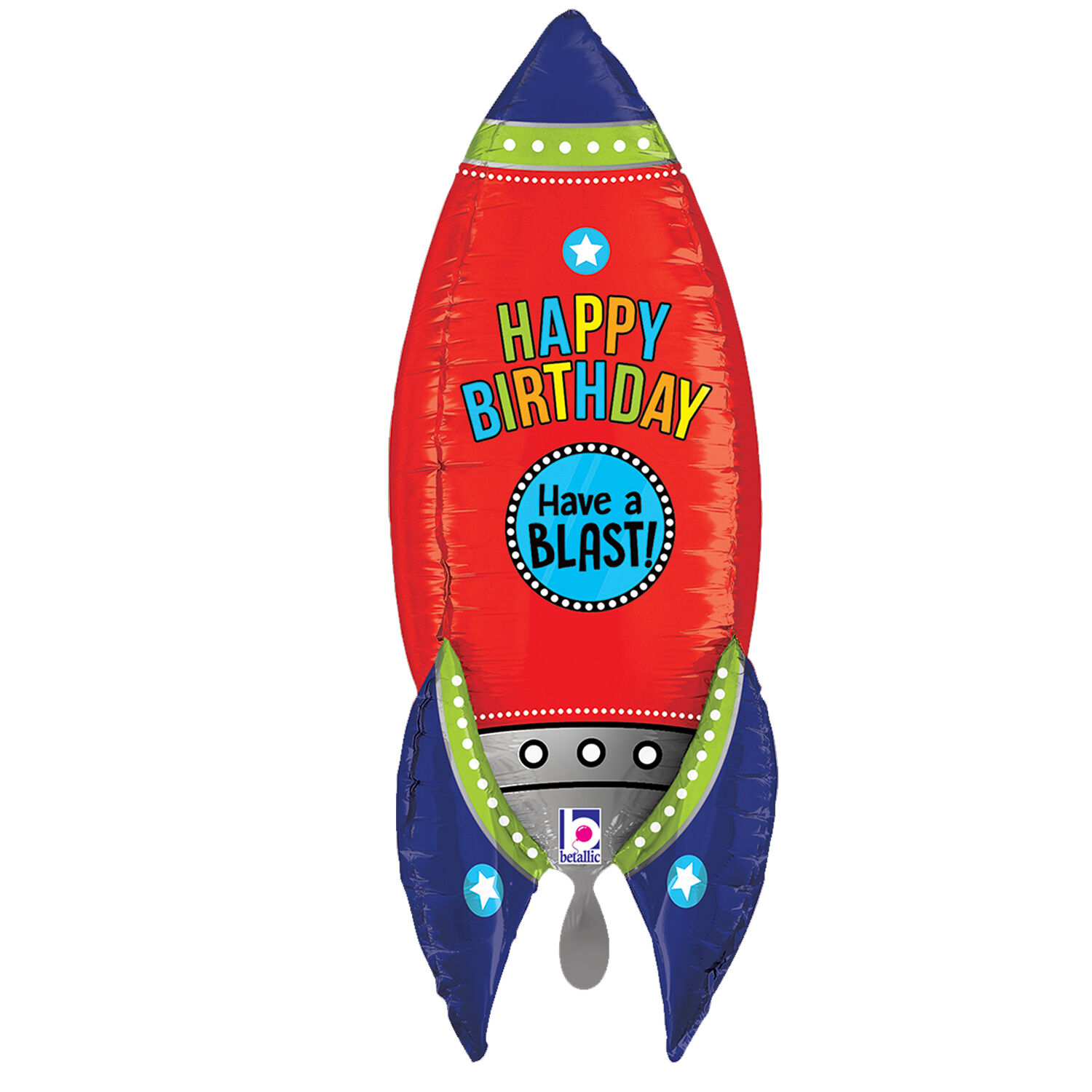 NEU Folienballon Rakete Happy Birthday Blast, 34x83x32cm