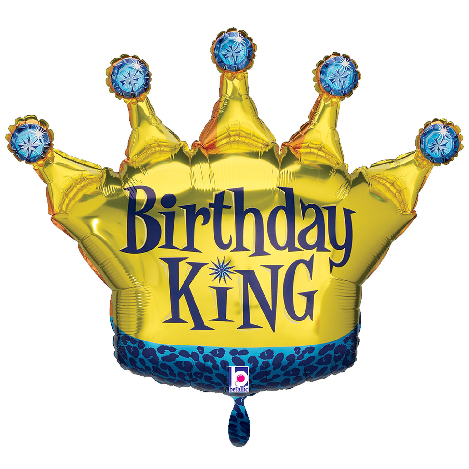 NEU Folienballon Birthday King Krone, 75x58cm