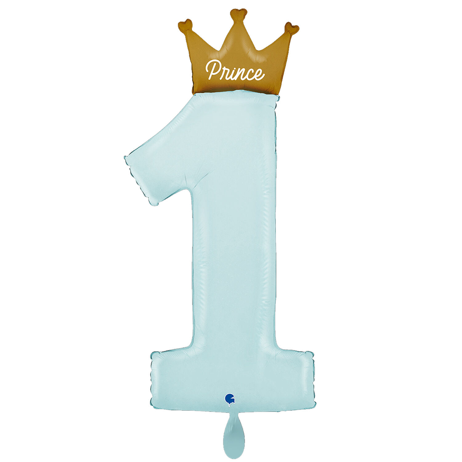 NEU Folienballon My first Birthday Prinz, Zahl 1 mit Krone, blau, 42x102cm