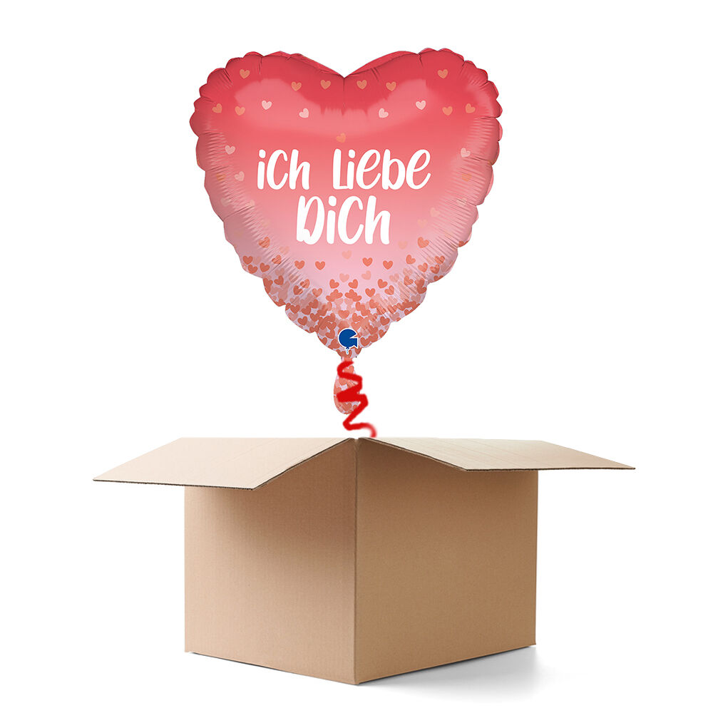NEU Ballongre Herz Ich Liebe Dich, rosa, 36x36cm, 1 Ballon