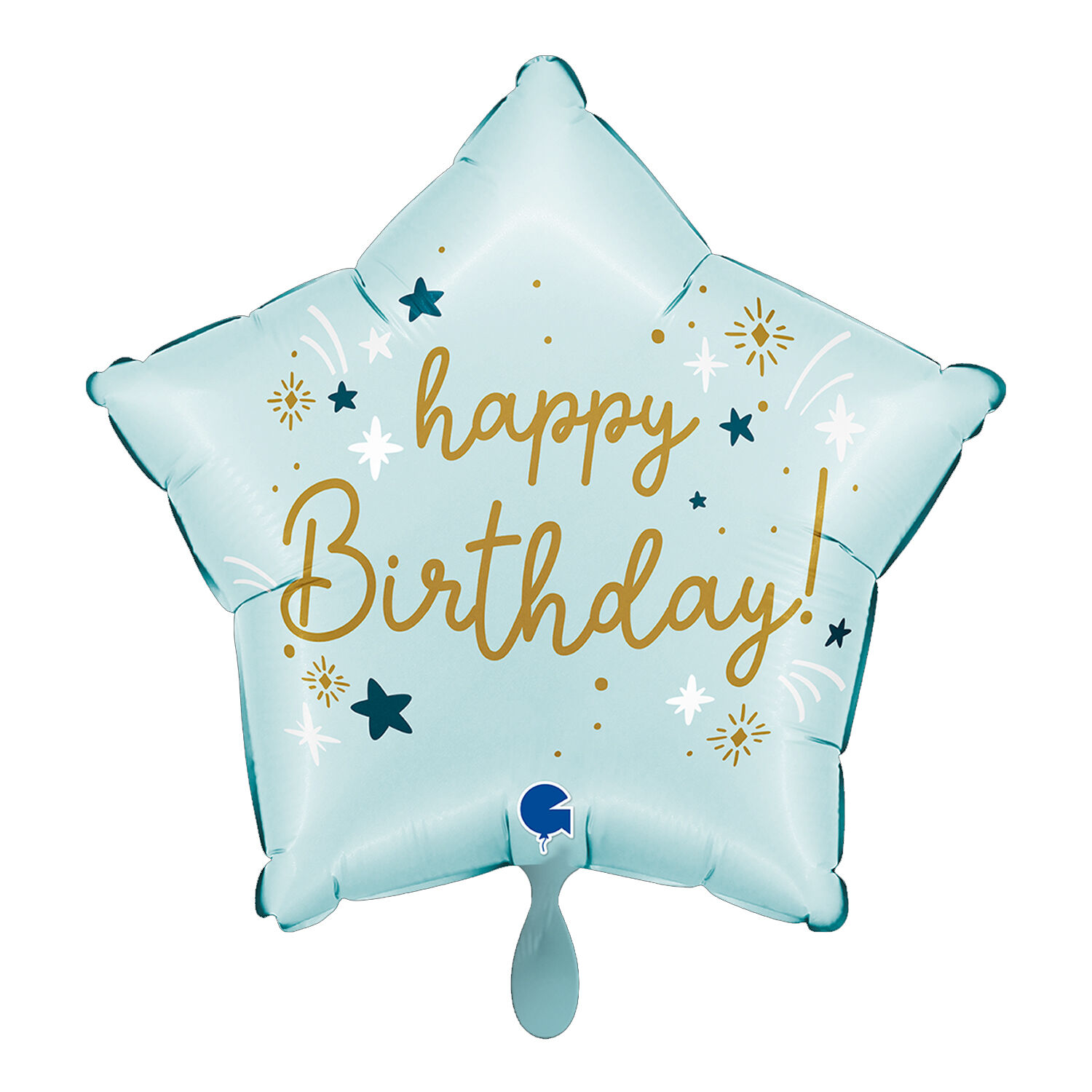 NEU Folienballon Baby-Blue Happy Birthday, blau, 42x40cm