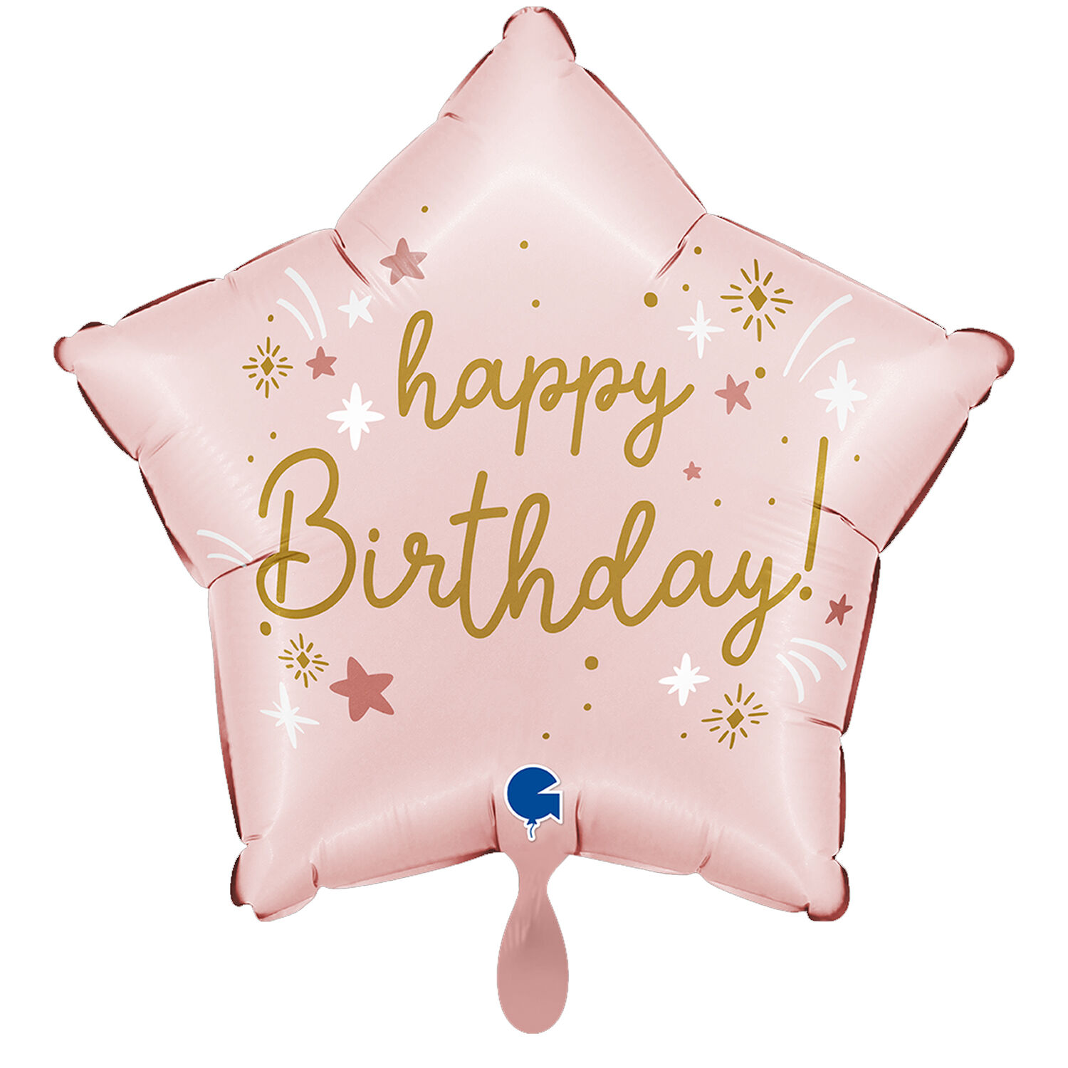 NEU Folienballon Baby-Pink Happy Birthday, rosa, 42x40cm