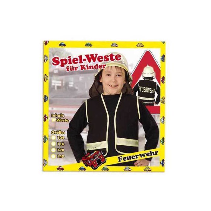 SALE Kinder-Weste Feuerwehr, schwarz, Gr. 116