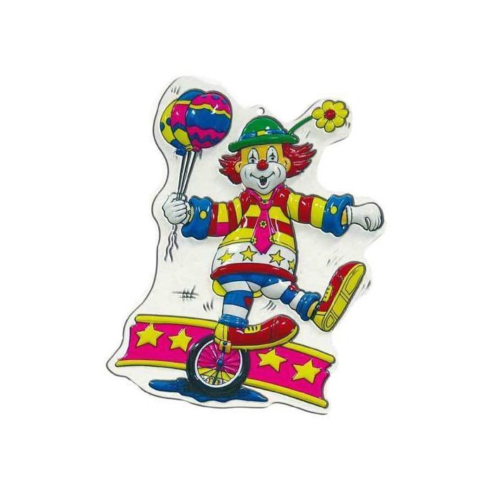 SALE Wand-Deko Clown mit Einrad, Hhe ca. 40 cm