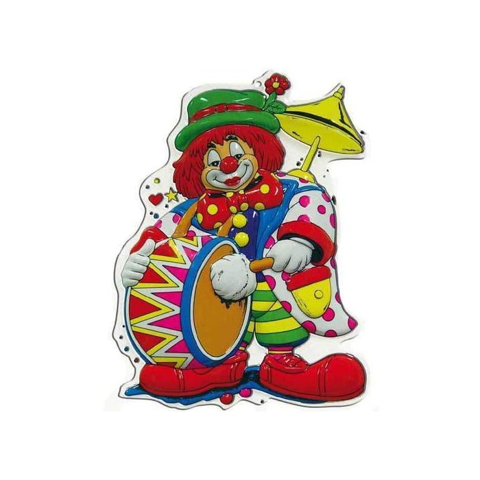 SALE Wand-Deko Clown mit Trommel, Hhe ca. 60 cm