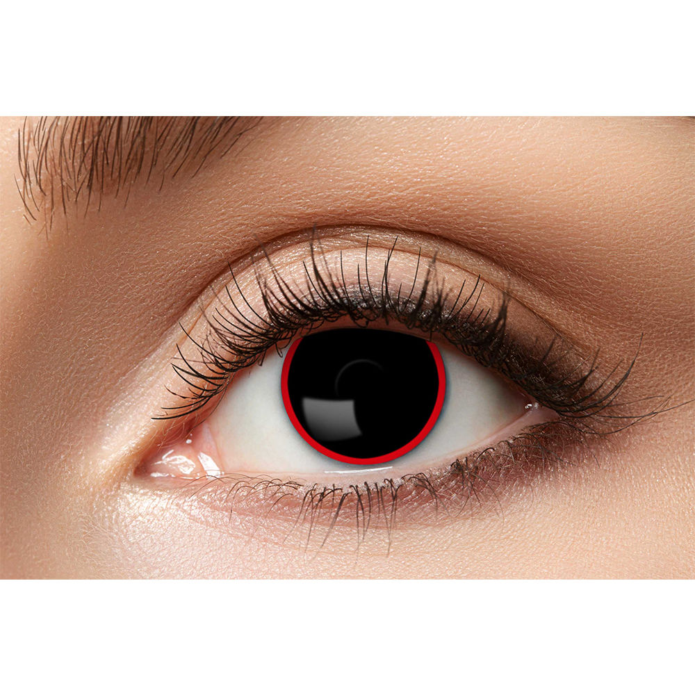 Kontaktlinsen Hellraiser Farblinsen schwarz mit rotem Rand