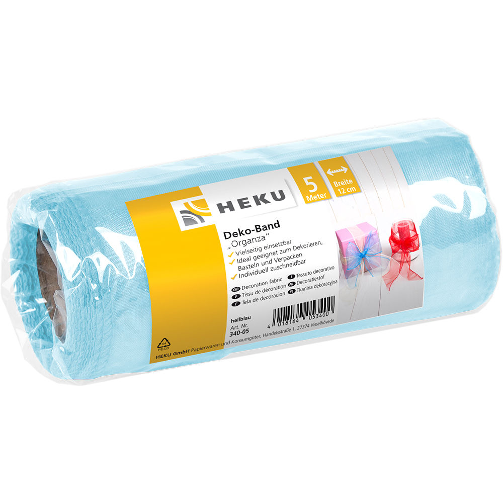 SALE Tischl�ufer / Deko-Band Organza, 5 m x 12 cm, Hellblau