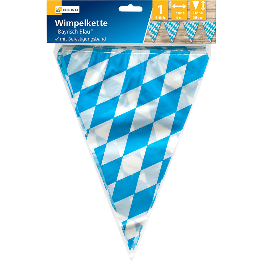 Freistaat Bayern Wimpelkette Wimpel 4 Meter  Weiss Blau Wetterfest Oktoberfest 