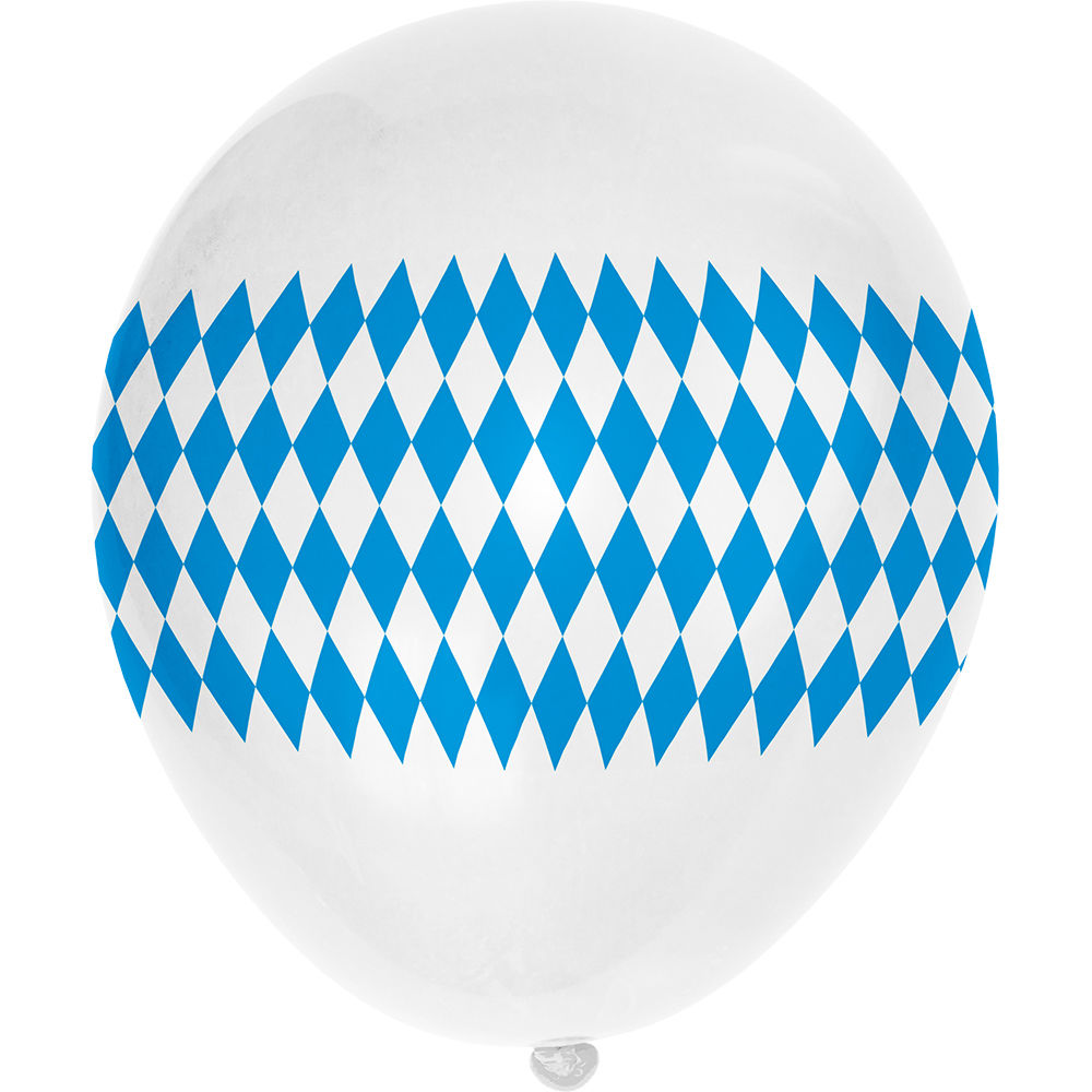 Maxi Ballons Bayern, 5 Stück Ø 30cm, Bayrische Dekoration, Bayrisches Fest, Blau-Weiß