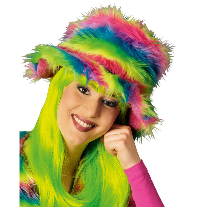 Kostüm-Komplett-Set Plüsch Hippie Rainbow, 3-tlg Bild 2