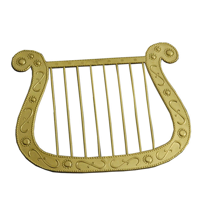 Harfe aus Kunststoff, gold, ca. 25 x 30 cm