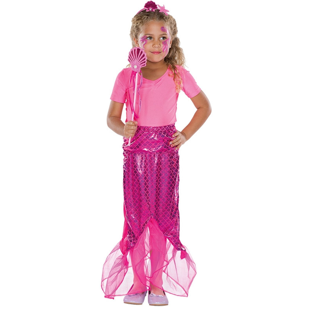 Kostüm-Set Meerjungfrau pink, 3-teilig