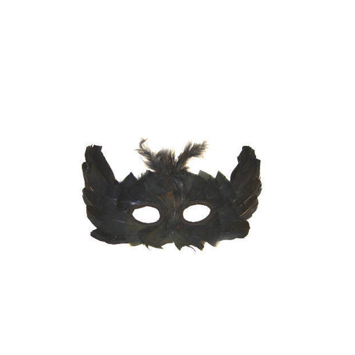 SALE Maske aus Federn, schwarz