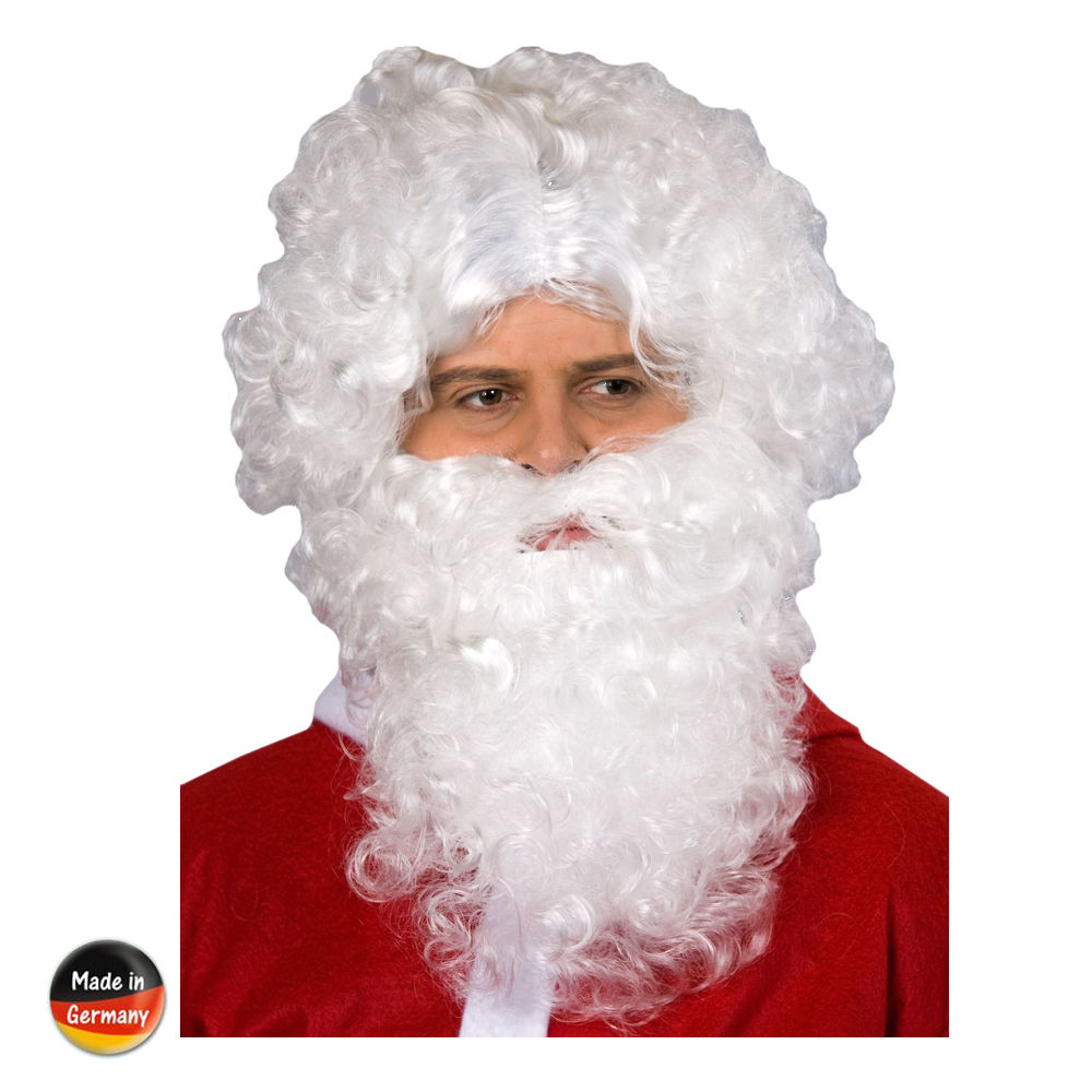 Perücke Herren Nikolaus Weihnachtsmann, Standard, weiß - mit Haarnetz Bild 2