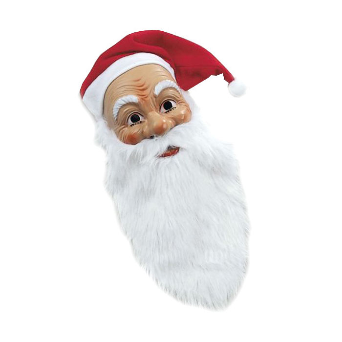 Maske Santa Claus mit Plüschbart