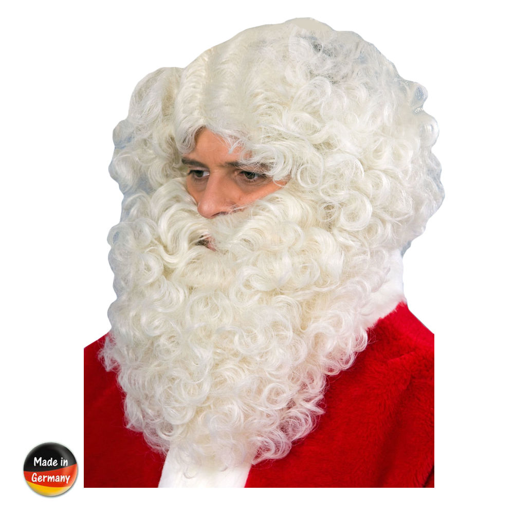 Perücke Herren Nikolaus Weihnachtsmann, Set Perücke und Bart, Standard, flachsblond - mit Haarnetz Bild 2