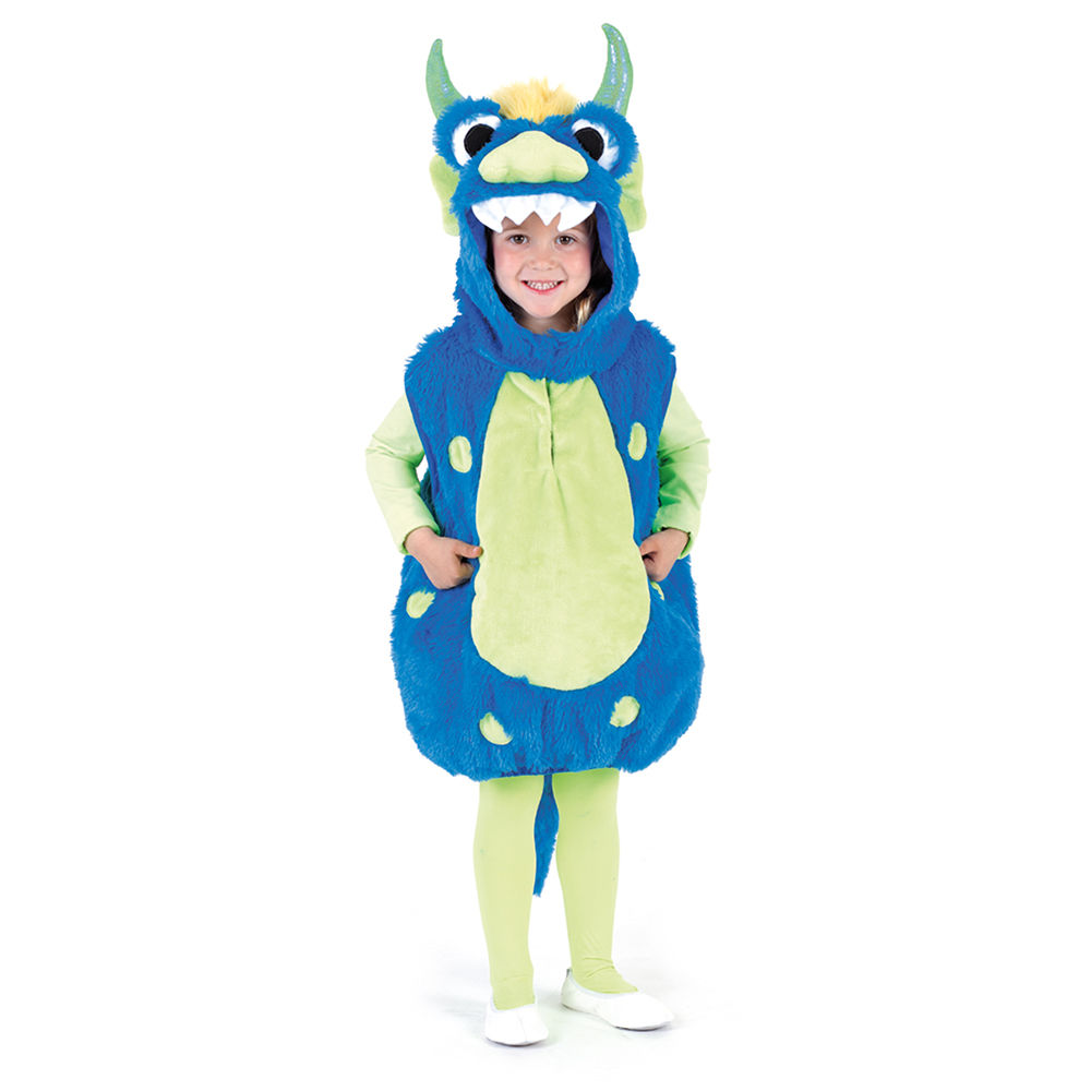 Kinder-Kostüm Weste Monster blau, Gr. 104-110