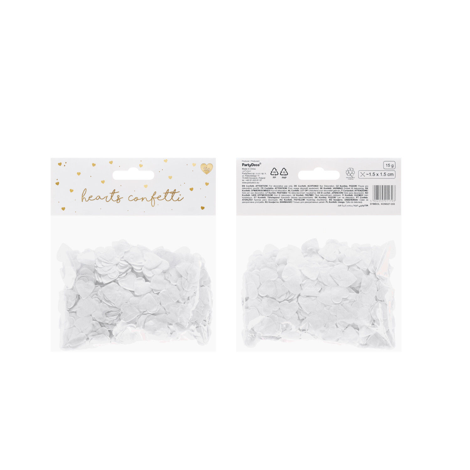 Herzkonfetti - Gr��e ca. 1,6 � 1,6 cm - Wei� - 15 g Bild 3