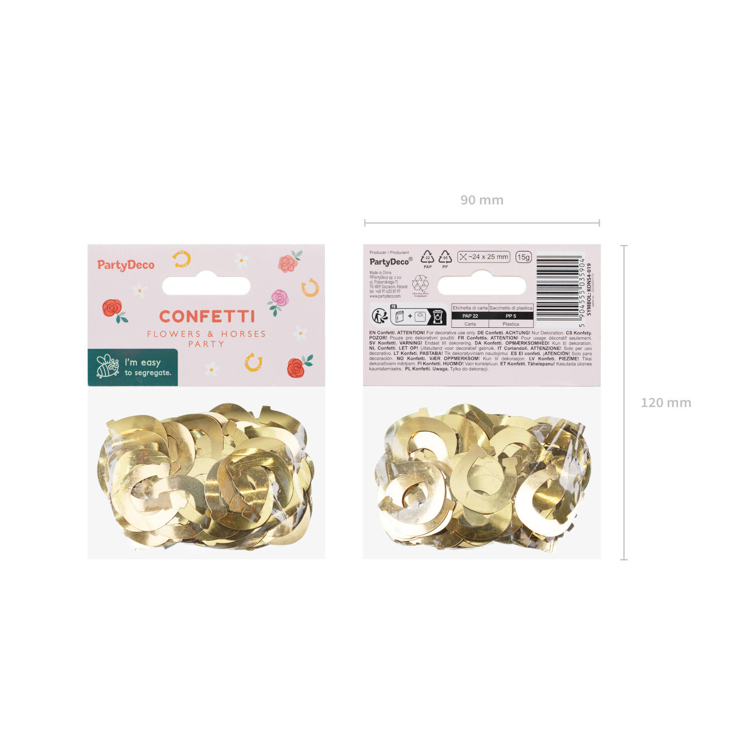 Konfetti Metallic Hufeisen - Gold - 15 g Bild 4