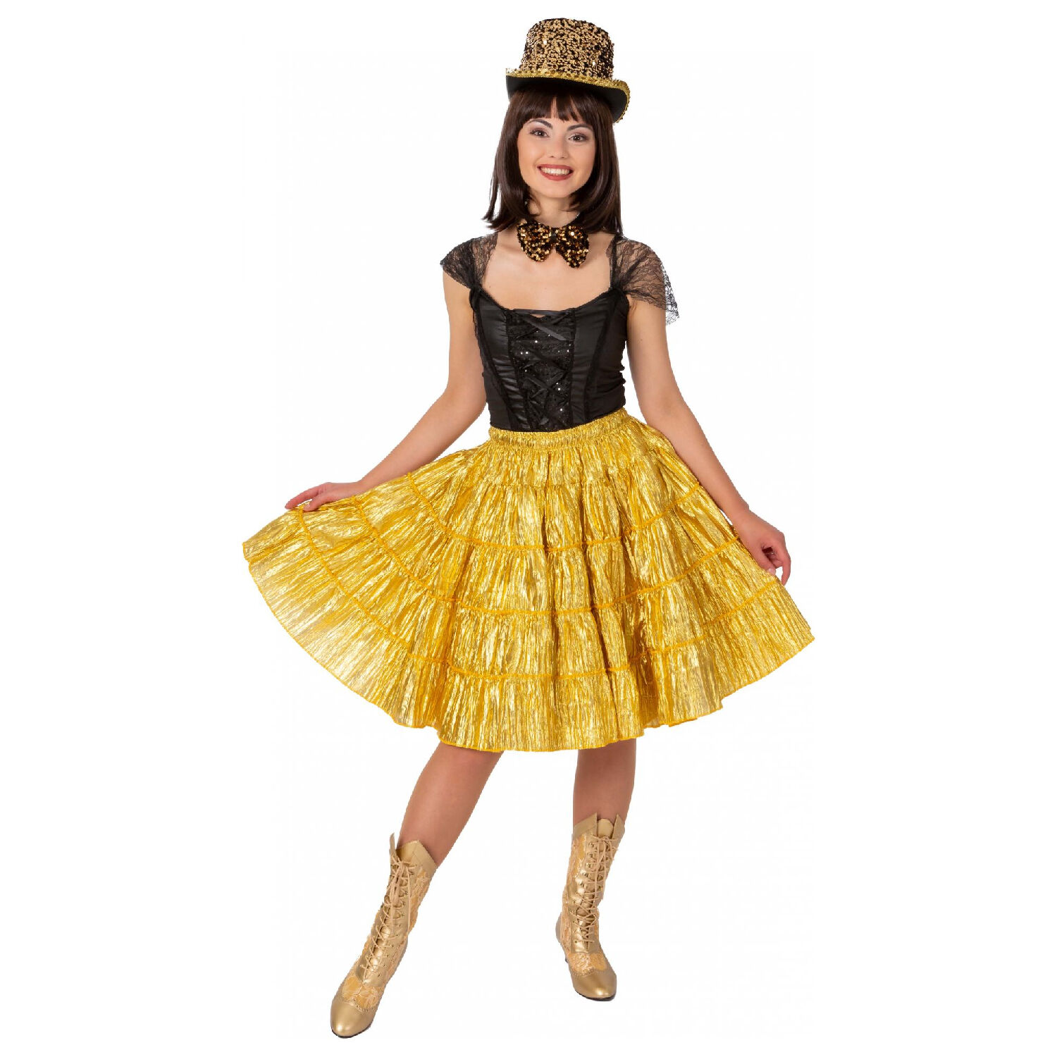 NEU Damen-Kostm Rock mit Zugband, gold, Einheitsgre