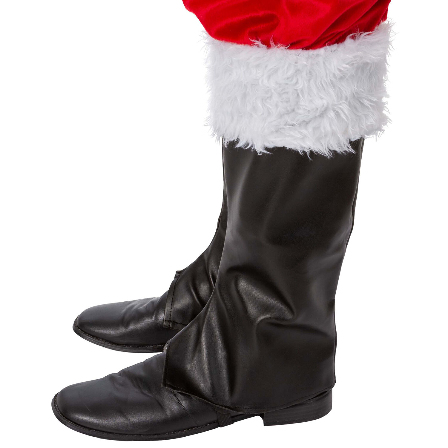NEU Stiefelgamaschen Nikolaus/Weihnachtsmann, mit Plschbesatz, schwarz-wei Bild 3
