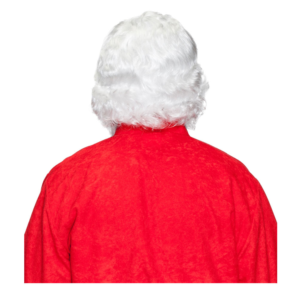 Perücke Herren Nikolaus Weihnachtsmann, Set Perücke und Bart, Standard, weiß - mit Haarnetz Bild 3