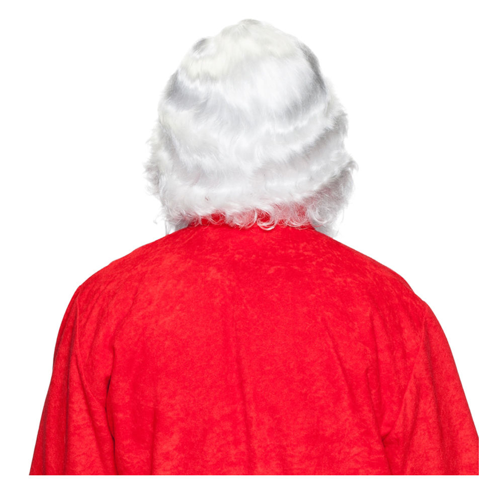 Percke Herren Nikolaus Weihnachtsmann, Set Percke und Bart, Premium, wei - mit Haarnetz Bild 3