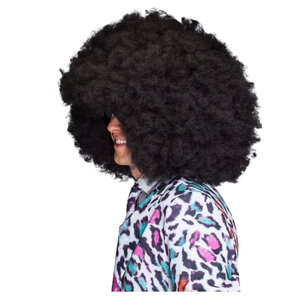 Percke Unisex Super-Riesen-Afro Locken, Jimmy, schwarz - mit Haarnetz Bild 4