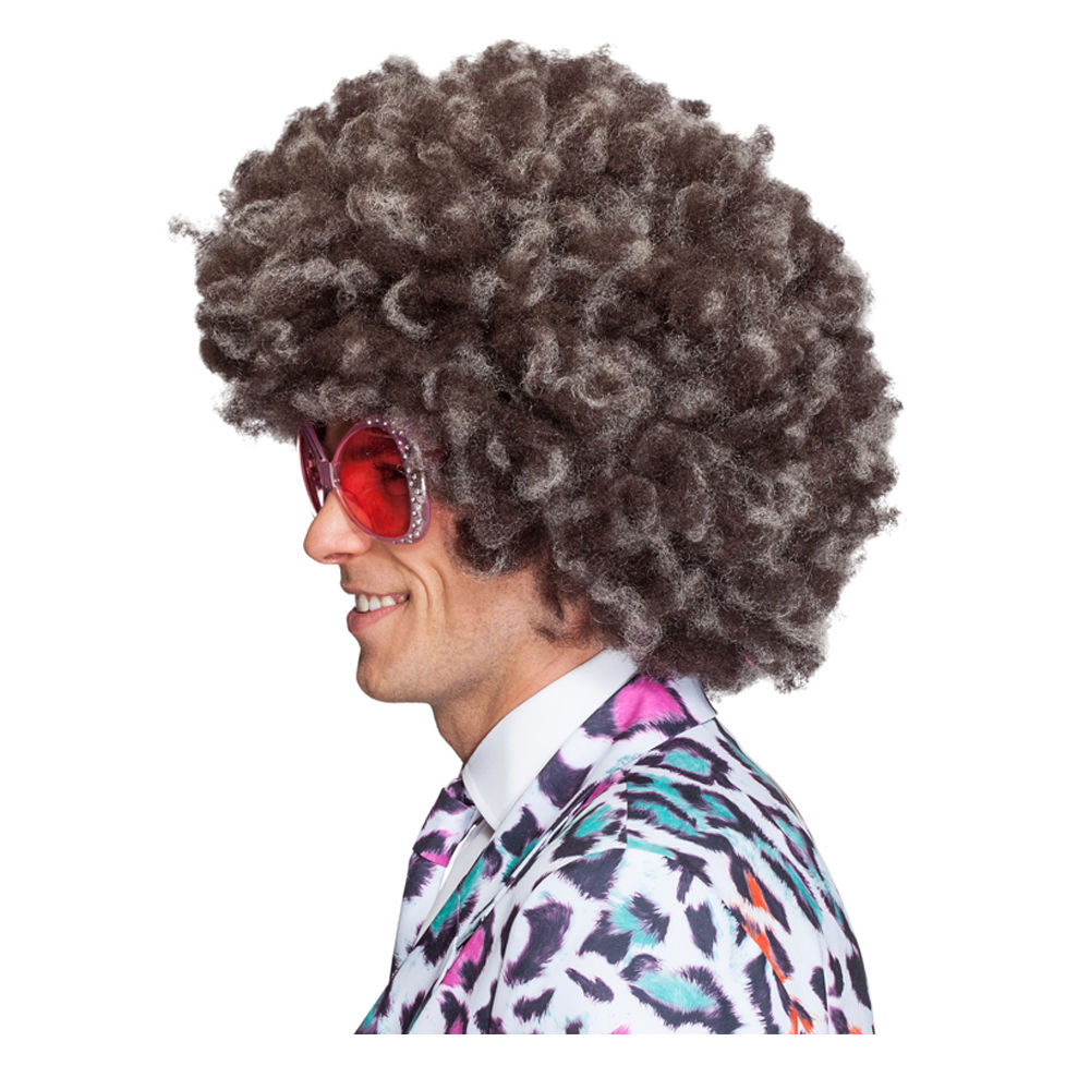 SALE Perücke Unisex Super-Riesen-Afro Locken meliert, Jimmy, braun-blond - mit Haarnetz Bild 4