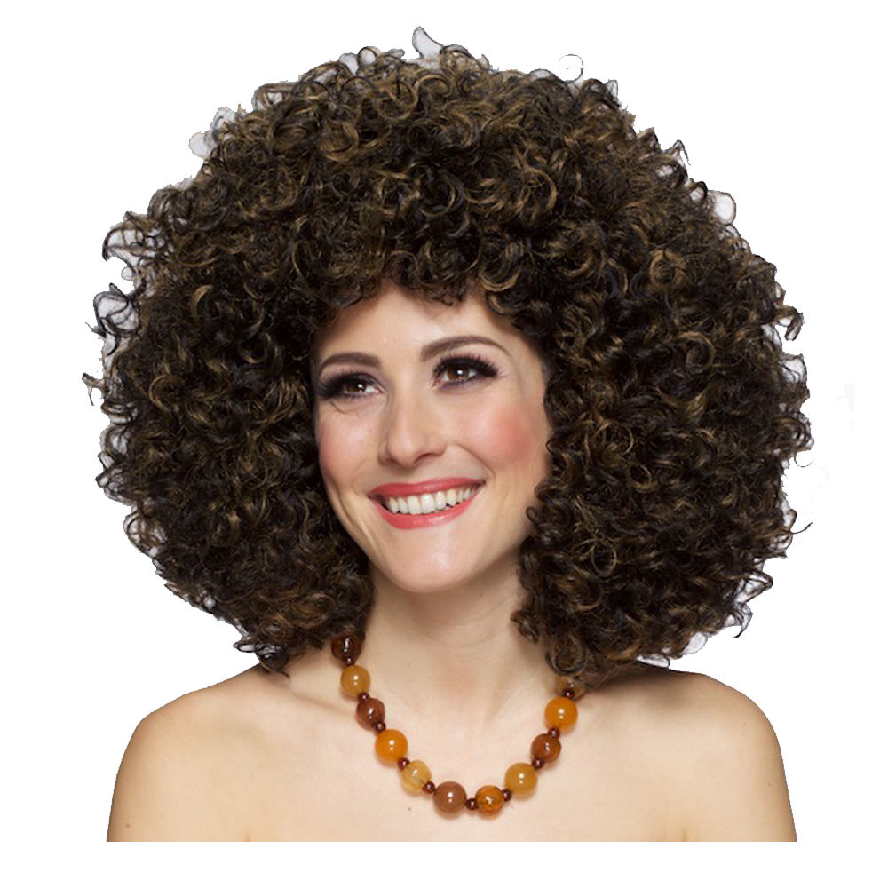 Percke Unisex Super-Riesen-Afro Locken meliert, Havana, braun - mit Haarnetz Bild 2