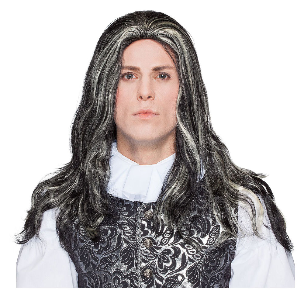 SALE Percke Herren Langhaar Baron-Dracula, gestrhnt, schwarz grau