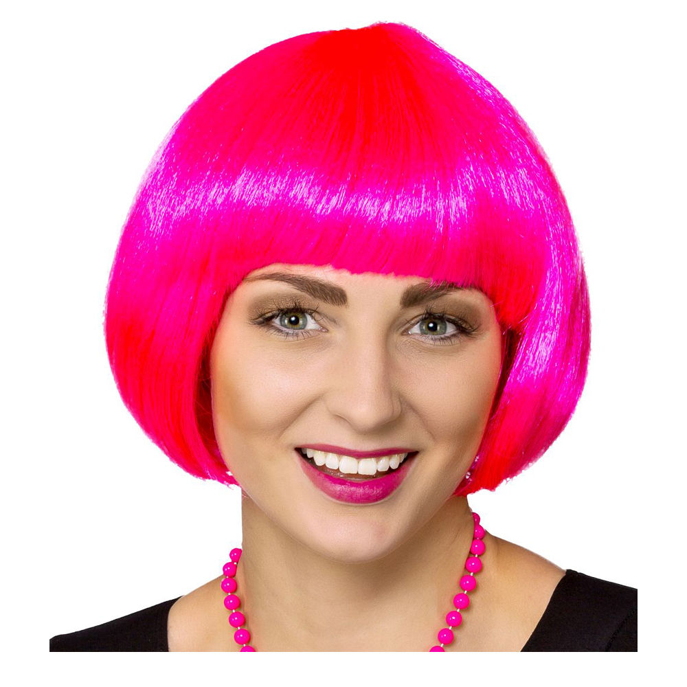Perücke Damen Bob, Pagenkopf mit Pony, Foxy Cabaret, pink - mit Haarnetz Bild 2