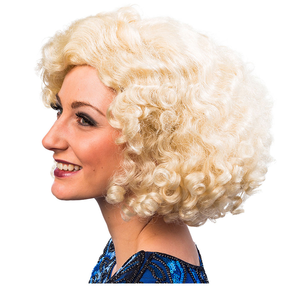 Percke Damen Kurzhaar Bob Pagenkopf mit Locken, Charlston 20er, Flirty Flapper, blond - mit Haarnetz Bild 4