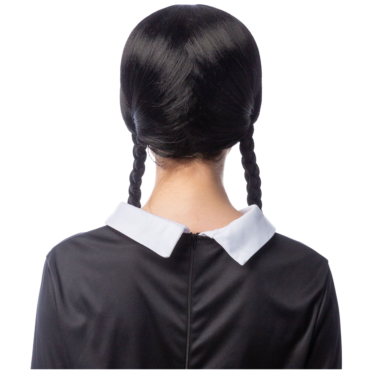 NEU Damen-Percke Mdchen mit Zpfen und Pony, schwarz, grenverstellbar, mit Haarnetz Bild 3