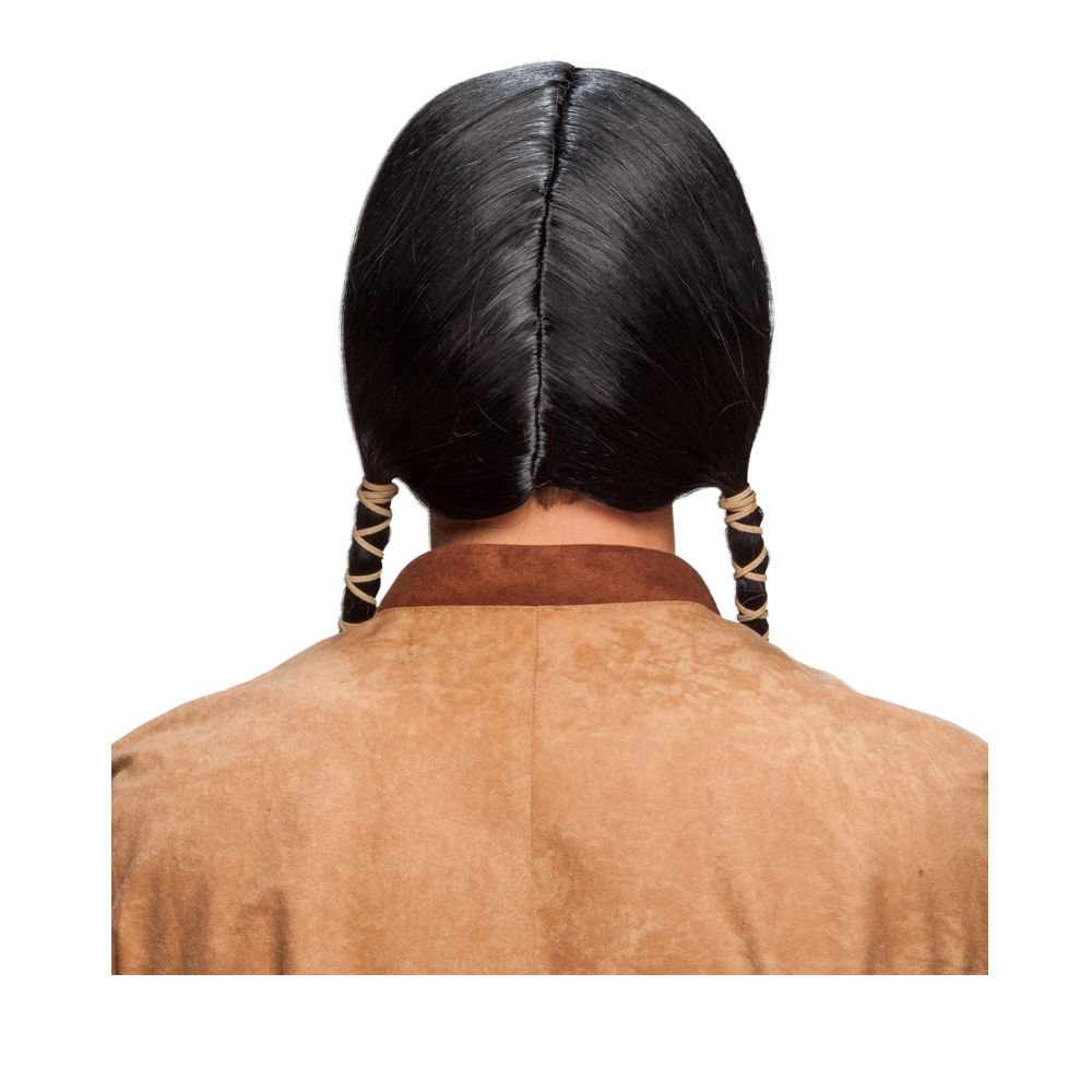 Percke Herren Indianer mit zwei gefochtenen Zpfen, schwarz Bild 2